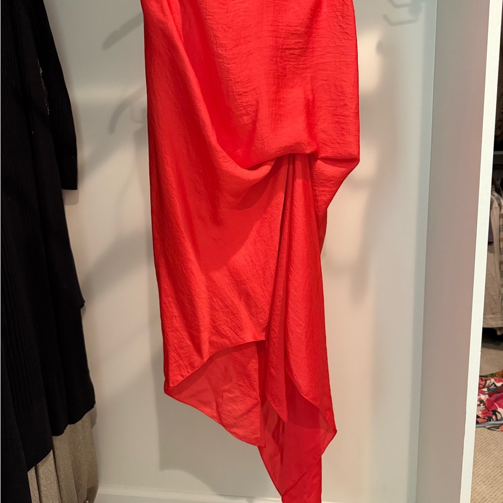 BCBGMaxAzria Strapless Dress with draping
